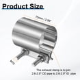 thumbnail image 2 of 2pcs Exhaust Clamp 2.6-2.9" Stainless Steel Lap Joint Band Clamp Exhaust Pipes Connection with M10 Screws for Car Muffler Elbow Pipes, 2 of 7