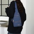 thumbnail image 2 of Multifunctional Women's Chest Bag - Stylish Shoulder Messenger Bag for Hiking, Camping, and Shopping - Waterproof Fabric with Multiple Compartments and Headphone Port, 2 of 9