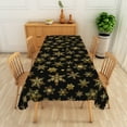 thumbnail image 3 of Nanqianyi Christmas Gold Snowflakes Printed Pattern, Black Tablecloth Rectangular 60 x 102 inch for Kitchen Table, Family Gatherings Dinner, 3 of 6