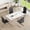 Table + Black silver legs *4, variant on JUFU 5 Piece Dining Table Set for 4, 55" White Rectangular MDF Kitchen Table and 4 Light Gray PU Upholstered Dining Chairs with Silver Metal Legs, Modern Dining Room Set for Small Spaces