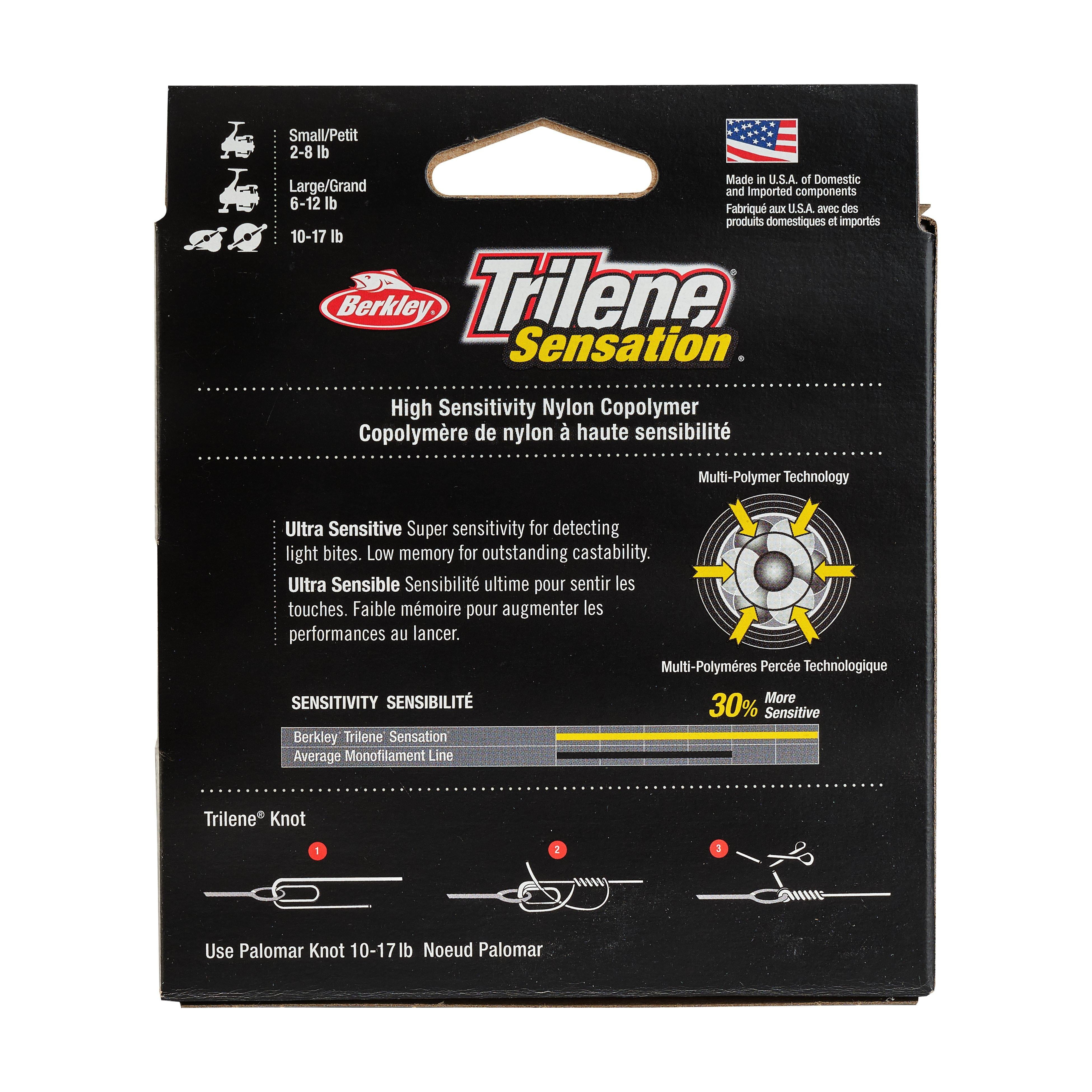 Berkley Trilene® Sensation® Monofilament Fishing Line, Low-Vis Green, 6 lb Test Strength, 330 yd