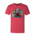 thumbnail image 2 of Wild Bobby, Colorful Neon Seal Animal Lover Mens Premium Tri Blend T-Shirt, Vintage Red, Large, 2 of 3