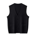 thumbnail image 6 of successthop Wool Sweaters for Men Cardigan Sleeveless V Neck Tops Button Up Knitwear Light Solid Fall Casual Clothes XL, 6 of 8