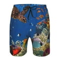 thumbnail image 4 of Kll Colorful Coral Reef Men'S Casual Summer Beach Shorts Hawaiian Shorts With Pockets-Small, 4 of 9