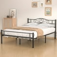 thumbnail image 3 of VECELO Metal Platform Bed Frame, Modern Headboard and Footboard, Full, Black, 3 of 8