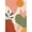 Orange, Pattern 3, variant on ODIKA 4'x6' Earthy Tones Abstract Tropical Leaf Washable Area Rug Modern Geometric Art with Organic Shapes for Dorm Room, Small Living Stain Resistant Low Profile, Easy Care