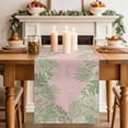 thumbnail image 2 of Table Runner 120 Inches Long for Kitchen Dining, Pink Leaves Dresser Scarf Farmhouse, Dining Table Decorations for Wedding/Parties, Green Summer Botanical Pastoral 13 x 120 In, 2 of 8