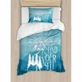 thumbnail image 3 of Ambesonne Vintage Mountain Range Silhouette and Pine Trees with Typography Wild Life Graphic Duvet Cover Set, 3 of 3