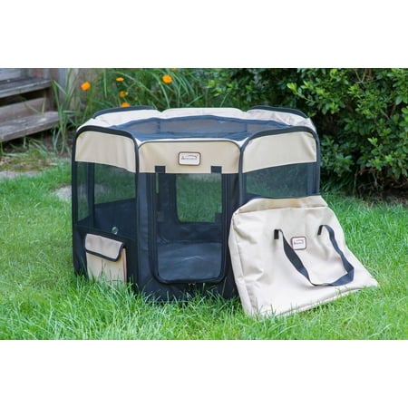 UPC: 0815481012196 | Armarkat Model PP003BGE-XL Portable Pet Playpen in Black and Beige Combo