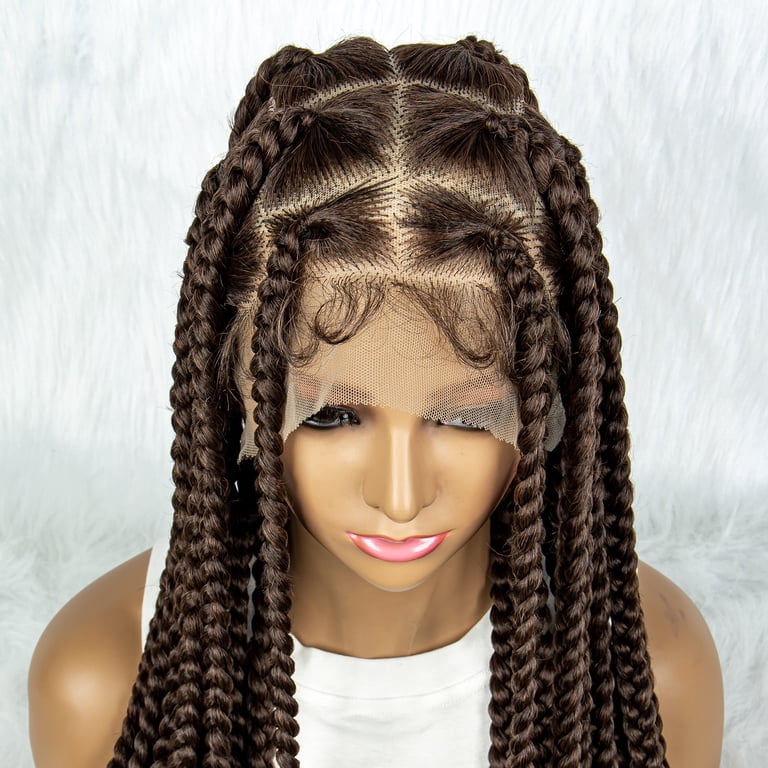 Full Lace Cornrow Braids Synthetic Lace Front Wig 1B/30  display picture 2