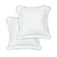 thumbnail image 3 of Melange Home Percale Double Scalloped Embroidered Pillowcase and Sham Cover Set Grey Euro Square, 3 of 5