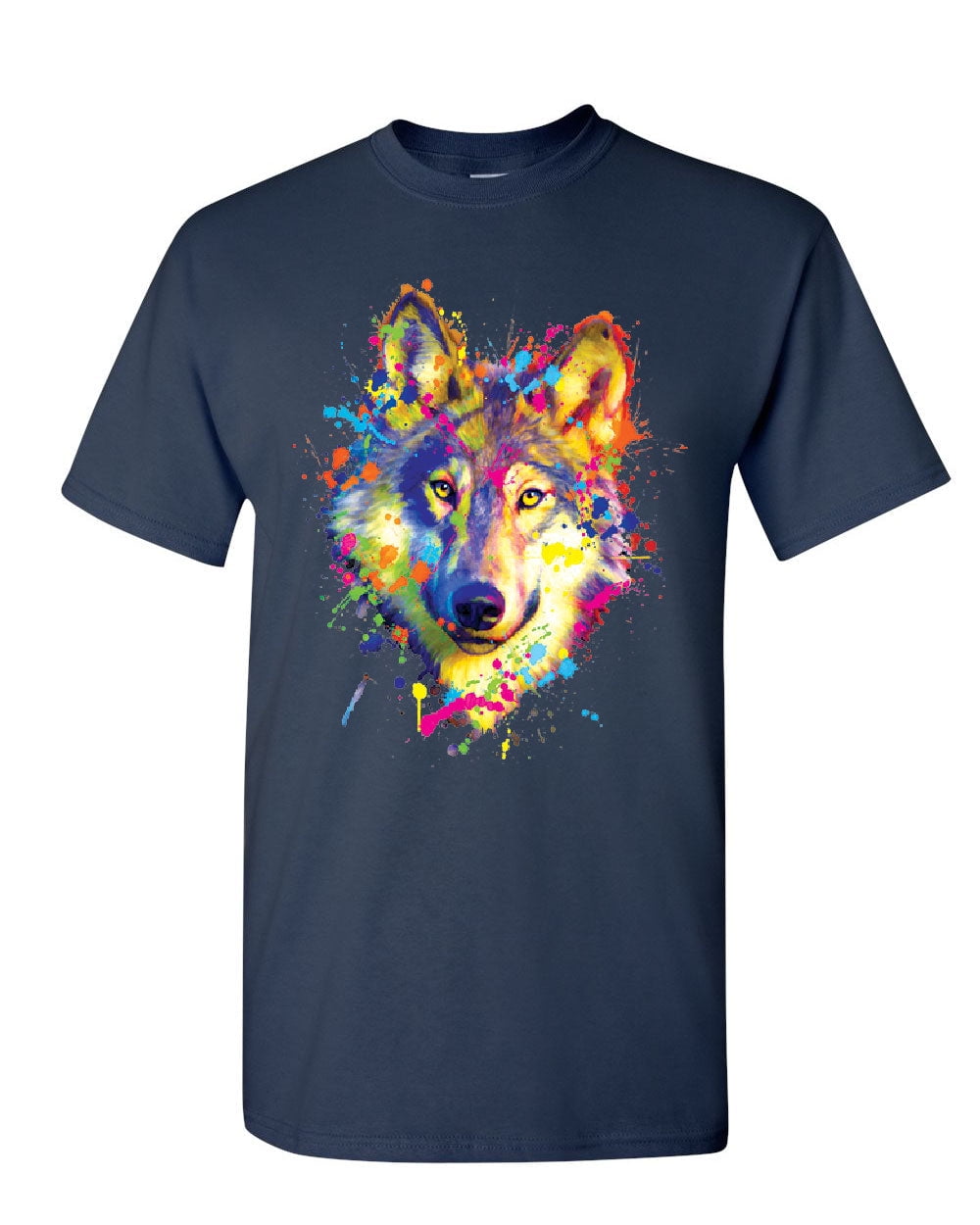 Men's Red Wolf Print T-Shirt Hunter Unisex Adults Casual Short Sleeve  T-shirts