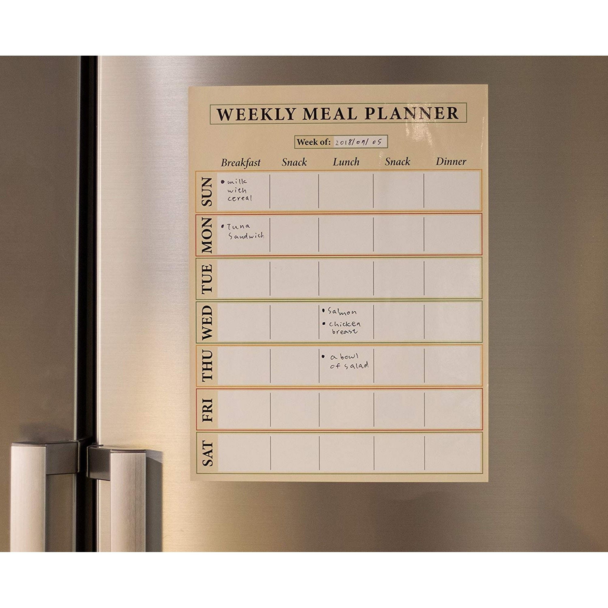 Juvale Dry Erase Weekly Meal Planner 6 Pack Self Adhesive Large 