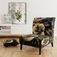 thumbnail image 2 of Designart "Luxurious Black and Gold Hibiscus II" Black Floral & Botanical Upholstered Accent Chair - Traditional Arm Chair For Living Room, 2 of 5