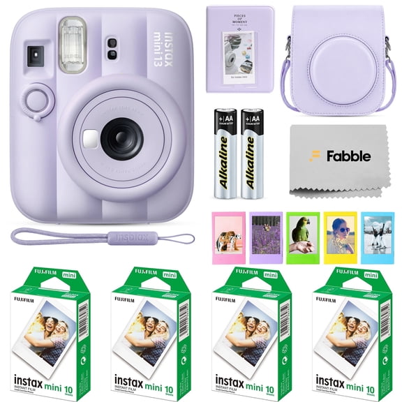 Fujifilm Instax Mini 13 Instant Camera (Lagoon Green) Bundle with 60 Exposures Film, Case, Album & Frames