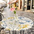 thumbnail image 6 of Yellow Blue Flowers Round Tablecloth for 36-44 Inch Tables,Fitted Table Cover with Elastic Edge,Watercolor Botanical Floral Plants Waterproof Outdoor Table Cloth Protector for Patio Garden Dinner, 6 of 9