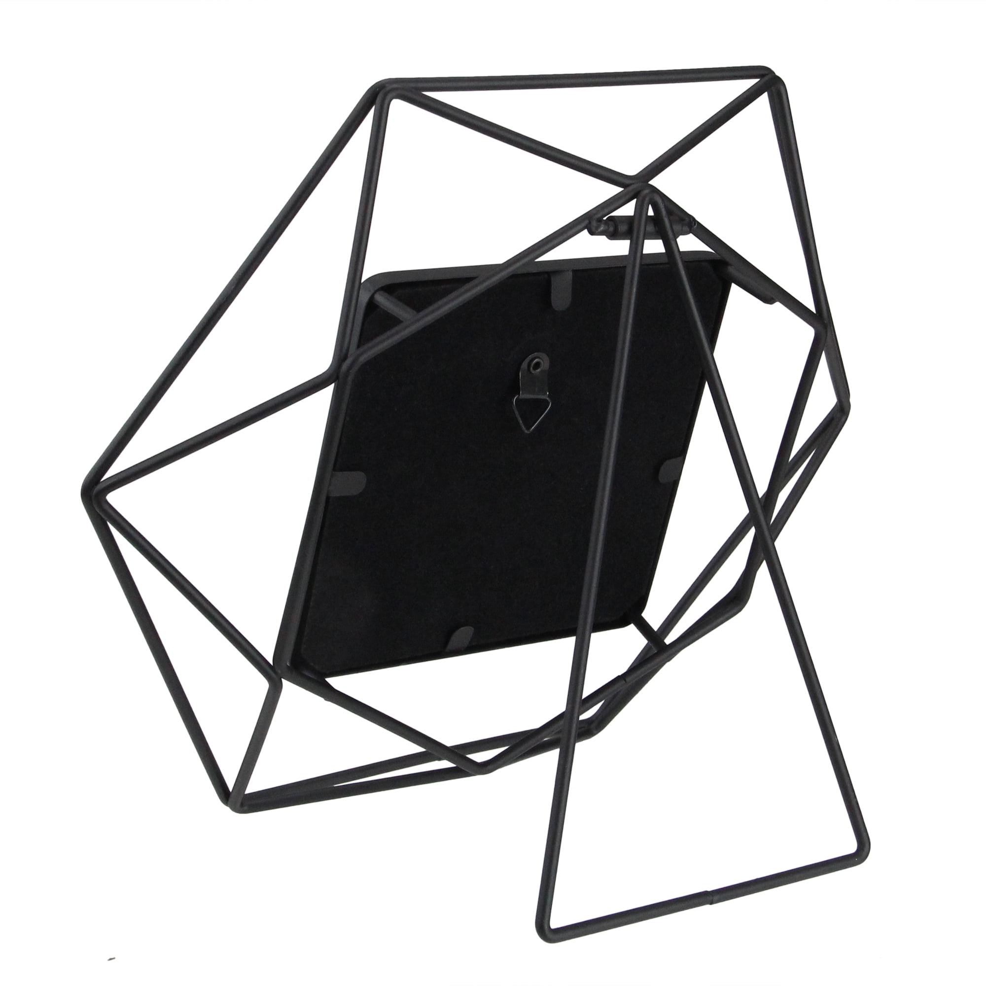 Northlight Hexagonal Metal Picture Frame with Easel Stand - for 4" x 4" Photo - 8" - Black