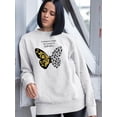 thumbnail image 2 of Leopard Butterfly Quote Sweatshirt Women -Image by Shutterstock, Female Small, 2 of 4