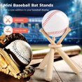 thumbnail image 3 of 4 Packs Mini Wooden Bats Baseball Stands, Includes 12 Baseball Bats & 4 Wooden Rings, Cute Little Softball Bats Baseball Display Holders for Home Run & Game Balls, 3 of 7