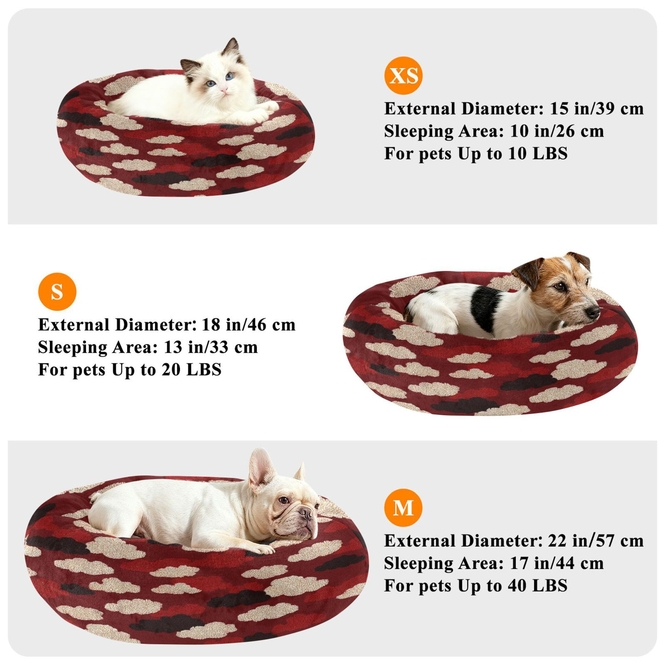 Iauyy Pet Couch Donut Cat Bed for Indoor Cats/Small Dogs Washable & Machine with Non-slip Bottom Calming Cat Furniture, Little Cloud (M)