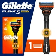 Gillette Fusion5 Power Men's Razor Handle, Orange, 1 Blade Refill