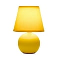 thumbnail image 2 of Creekwood Home Nauru 8.66" Traditional Petite Ceramic Orb Base Bedside Table Desk Lamp with Matching Tapered Drum Fabric Shade for Nightstand, End Table, Dorm, Home Décor, Bedroom, Living Room, Yellow, 2 of 5