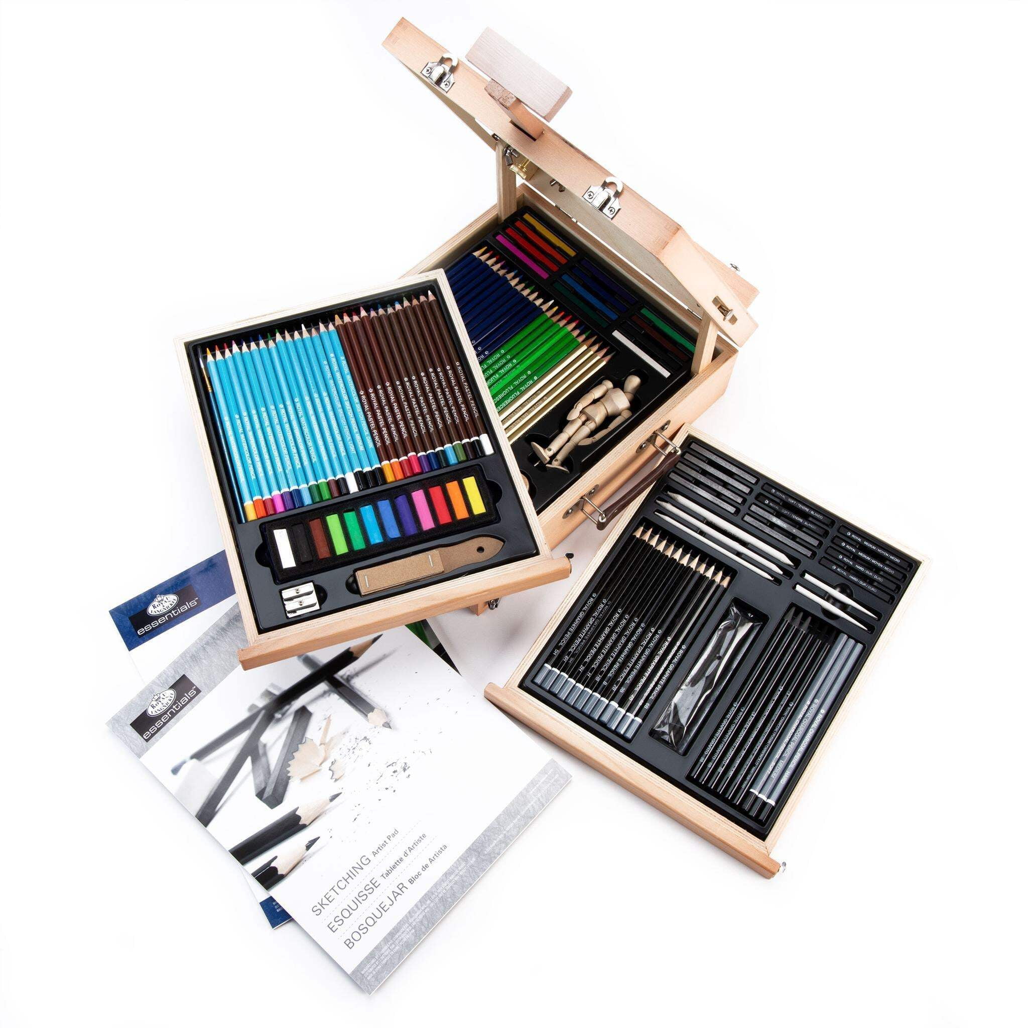 Royal & Langnickel Sketch and Draw Box Easel Art Set, 152pc