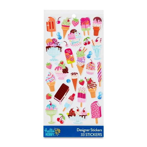Hello Hobby Multicolor Sweet Treats Designer Stickers, 33 Count