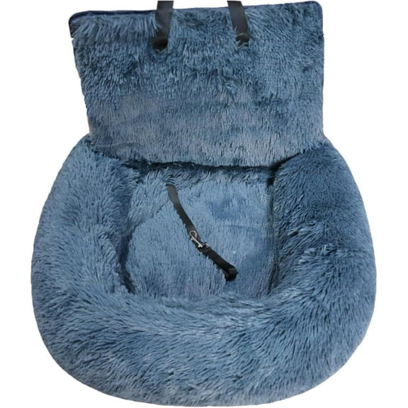 Car Seat Dog Bed with Safety Straps, Fluffy Safety Car Seat for Travel with Thick Cushion for All Cars, Removable and Easy to Clean (B,72 x 60 cm)