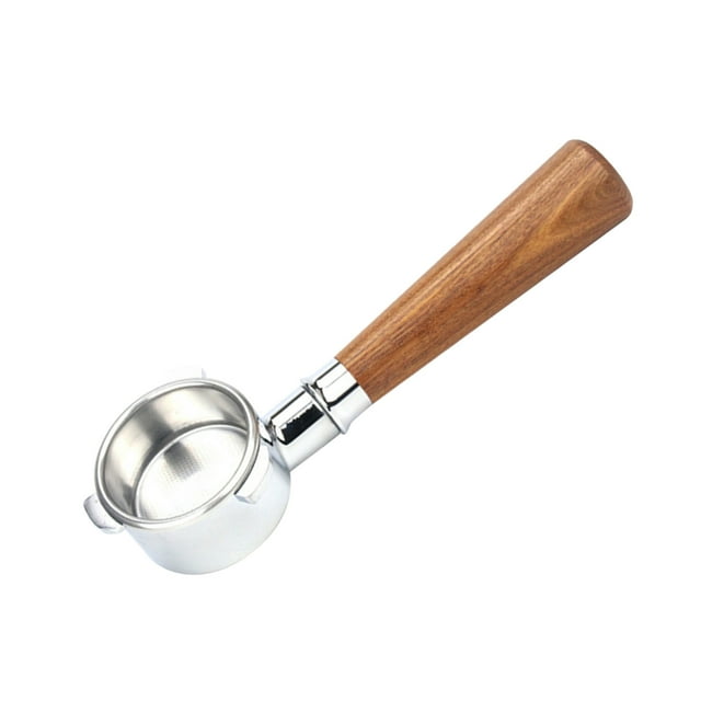 54mm Coffee Bottomless Portafilter with Filter Basket & Wooden Handle Replacement for Breville 880/870/850 Coffee Machine Tool Reusable Alloy Filters Coffee Extraction Accessories