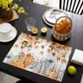 thumbnail image 4 of Orange Grey Pumpkins Fall Placemats Set of 6, Maple Leaf Thanksgiving Botanical Washable Wipeable Table Mats for Dining Tables, Indoor Outdoor Kitchen Place Mats for Holiday Party Table Decor, 4 of 9