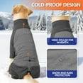 thumbnail image 6 of Large Dog Coat, Extra Warm Dog Jacket Four Legs All Wrap Waterproof Windproof Dogs Cold Weather Coats for Medium Large Dogs, Warm High Collar Full Body Dog Jumpsuit Comfortable Onesie Apparel, 6 of 8