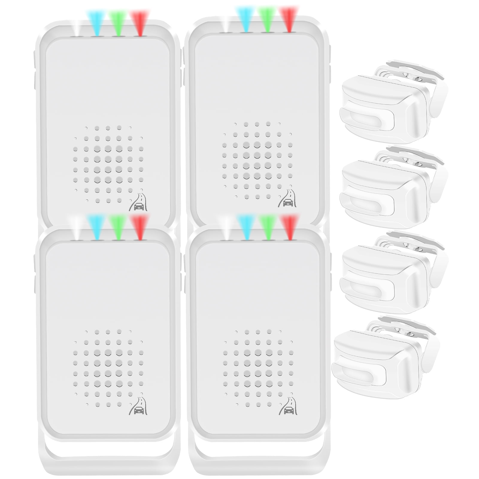 NineLeaf Driveway Alarm Wireless Weatherproof Motion Sensor, Motion Detector Alarm Outdoor, Home Security Alert Alarm, Motion Detector Alarm System, 918 FT Range Protect Indoor/Outdoor Property,4Pack