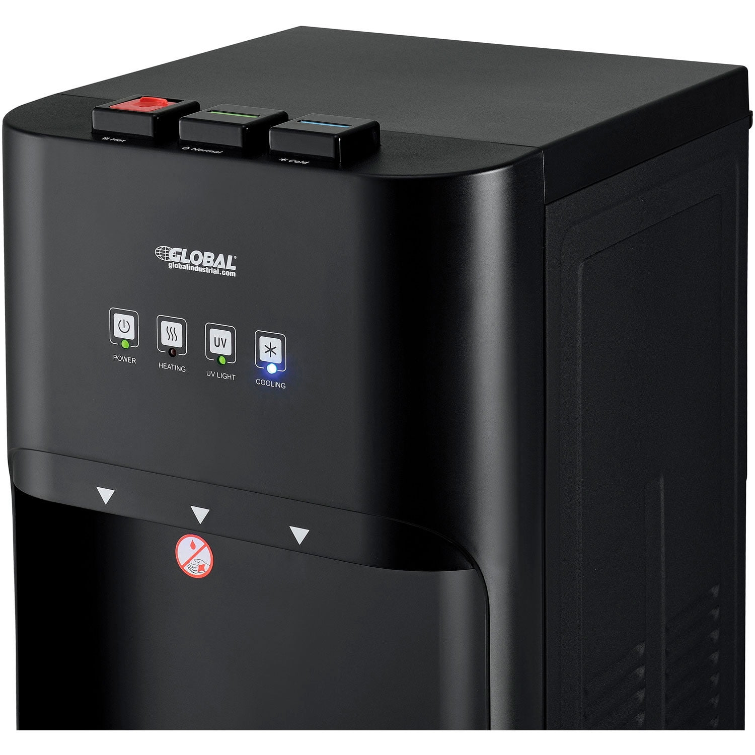 Global Industrial Tri-Temp UV-C Filter Water Dispenser, Black