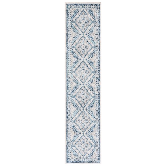 SAFAVIEH Tulum Lynwood Traditional Runner, 2' x 9', Ivory/Blue