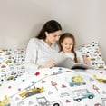 thumbnail image 5 of Homewish Cartoon Car Bedding Comforter Set 2pcs for Teens Boys,Kawaii Dinosaur Animal Twin Comforter Sets Microfiber,Transportation Theme Breathable Bedding Set,Lightweight Room Decor,Reversible, 5 of 8