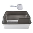 thumbnail image 2 of Cat Litter Box with High Enclosed Side,Stainless Steel Litter Box Stainless Steel Litter Box Enclosed Stainless Steel Large Cat Litter Box XL Litter Box for Multiple Cats, 2 of 7