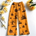 thumbnail image 5 of Trgacdwlo Halloween Fuzzy Pajama Pants Spooky Season Wide Leg Womens Fleece Pajama Pants Elastic Waist Winter Cozy Warm Womens Lounge Pants, 5 of 6
