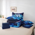 thumbnail image 6 of Feelyou Wildlife Wolf Twin Bedding Sets 7pcs, Mystic Aurora Galaxy Bedding Comforter Set, 6 of 8