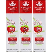 Nature's Gate Natural Toothpaste Gel, Cherry for Kids, 5 oz (Pack of 3) SET
