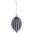 thumbnail image 4 of Northlight 5.75" Blue and White Striped Finial Glass Christmas Ornament, 4 of 7