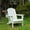 White, variant on Adirondack Chair, Outdoor Chair, Folding Chair with Dual Cup Holder, HDPE Composite Folding Design and Wood Texture for Patio, Garden, Deck, Black