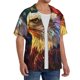 thumbnail image 2 of Balery Geometric American Bald Eagle Camisa Casual de Manga Corta con Botones para Hombre, Texturizada, Estilo Cubano, para Playa, Verano-XX-Large, 2 of 5
