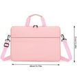 thumbnail image 3 of Laptop Bag, Messenger Shoulder Bag, Water Repellent Fabric Protective Laptop Case with Adjustable Padded Strap and Trolley Sleeve, Durable Lightweight Gray Blue Pink, 3 of 7