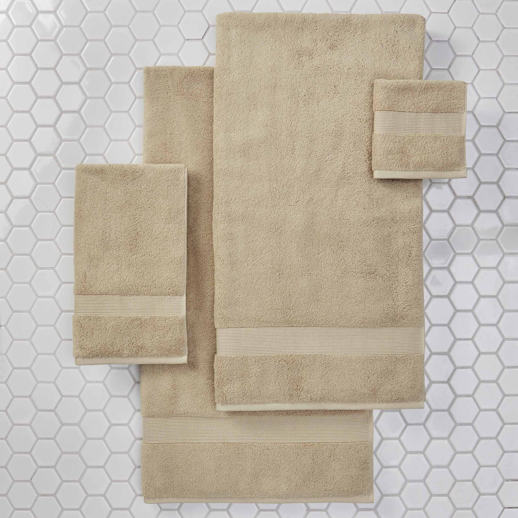 Better Homes & Gardens Signature Soft Solid Cotton 4 Piece Bath Bath Towel Set,Almond Biscuit
