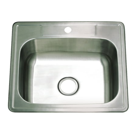 Gourmetier GKTS252281 Studio 25 Stainless Steel Self-Rimming Single Bowl Drop-In Kitchen Sink Brushed
