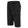 thumbnail image 2 of BiZtdJrK Men Outdoor Cargo Shorts Big and Tall Elastic Waist Capri Shorts Comfy Lightweight Running Shorts with Multi Pockets on sale clearance items Black XXXXXL, 2 of 6