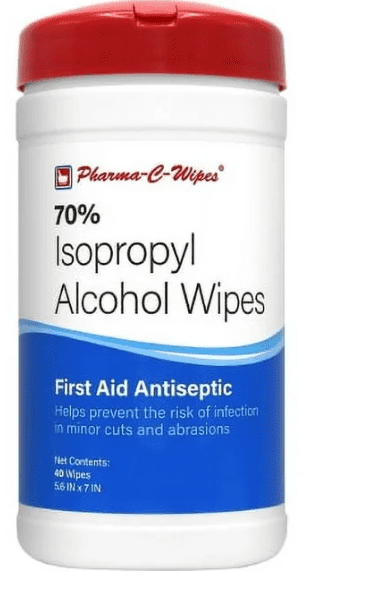 Pharma-C-Wipes Antiseptic Hand Wipes with Isopropyl Alcohol, 40 Per Canister, 8 Canisters
