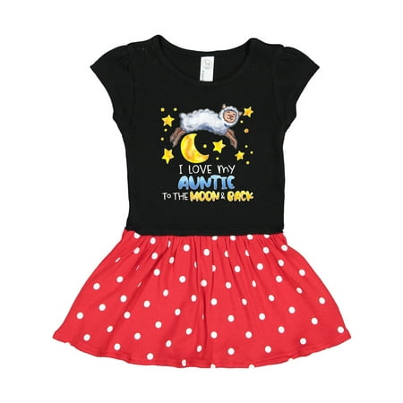 

Inktastic I Love My Auntie to the Moon and Back Cute Sheep Gift Toddler Girl Dress