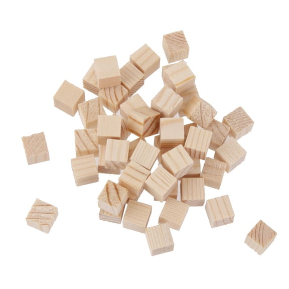 50Pcs Pure High Quality Wooden Square Mini Wood Cubes Pieces Decorative Embellishment For Craft Making 10mm